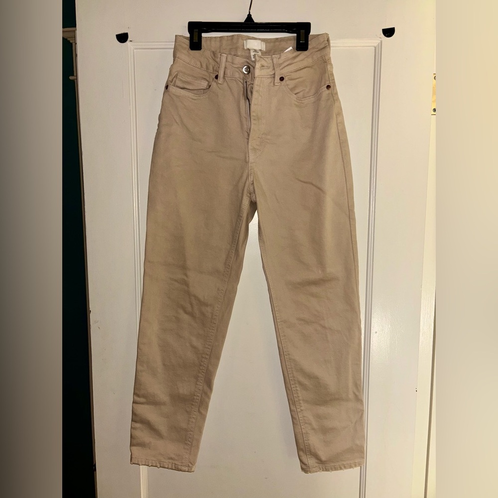 H&M Cream Straight Leg Jeans